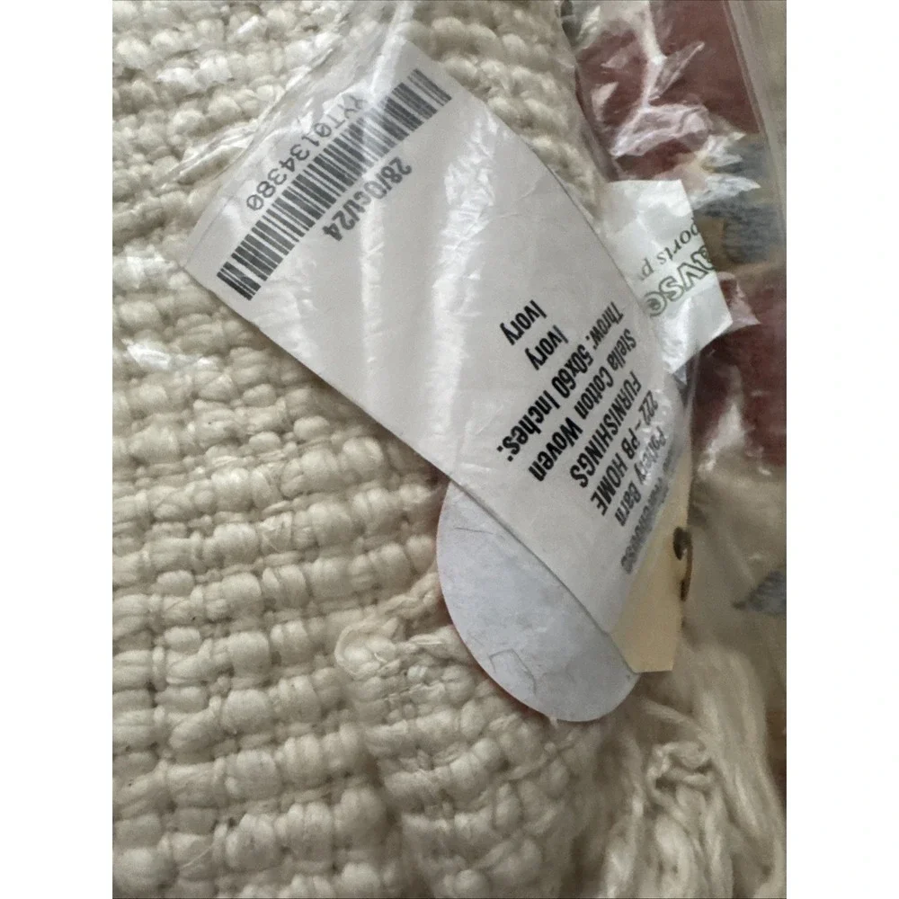 POTTERY BARN Stella Cotton THROW BLANKET 50 X 60